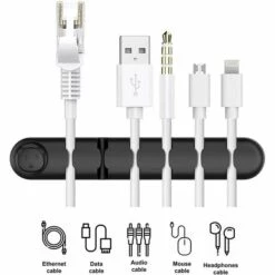 MEZHENG Clips Câble Cordon Organisateur Bureau, 2 Pièces (6 Fentes) Support Attache-Câble Gestion, Adhésif En Silicone Rangement Cordon Pour Fils De Chargeur/Ordinateur/Souris/Écouteur/Téléphone Etc. -Treuil, cric, palan et accessoires Soldes Boutique 63472651 4