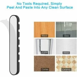 MEZHENG Clips Câble Cordon Organisateur Bureau, 2 Pièces (6 Fentes) Support Attache-Câble Gestion, Adhésif En Silicone Rangement Cordon Pour Fils De Chargeur/Ordinateur/Souris/Écouteur/Téléphone Etc. -Treuil, cric, palan et accessoires Soldes Boutique 63472651 5