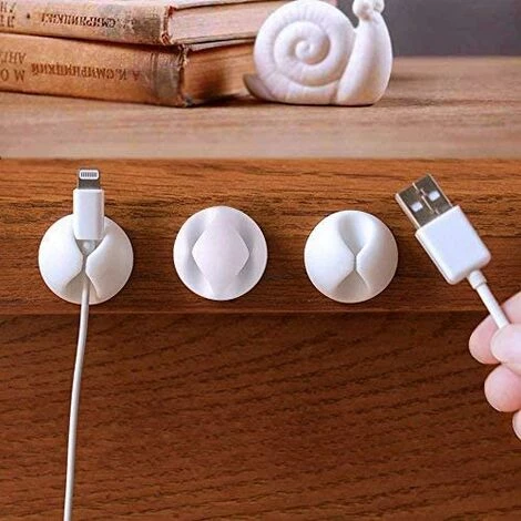 MEZHENG 6 Pack Câble Clips, Rangement-câbles Et Serre-câbles Pour TV Ordinateur PC Portable Maison Et Bureau, Blanc 2 MEZHENG 6 Pack Câble Clips, Rangement-câbles Et Serre-câbles Pour TV Ordinateur PC Portable Maison Et Bureau, Blanc – Image 2