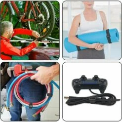 SLBRILLèRE Attache Volet Roulant De 10m Avec 50 Boucles, Attache Cable Scratch De Longueur De Coupe Libre, Rislan Fixation Noir -Treuil, cric, palan et accessoires Soldes Boutique 63515195 5