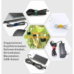 SLBRILLèRE 120 Pièces Attaches De Câble Autocollantes Réutilisable Fermeture En Nylon Microfibre Organisateur Pour Cordes Et Gestion Des Câbles 6 Couleurs -Treuil, cric, palan et accessoires Soldes Boutique 63527511 4