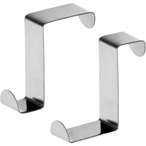 FOZIY 2 Crochets De Porte En Acier Inoxydable, Réversible Pour Porte Standard Et Placard Armoire Tiroir,argent,Fonepro 1 FOZIY 2 Crochets De Porte En Acier Inoxydable, Réversible Pour Porte Standard Et Placard Armoire Tiroir,argent,Fonepro