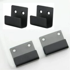 EAUDACè 6 Pièces Crochets Robustes Carreaux De Acier Inoxydable Crochets Muraux Support De Dispositif En Métal Support D'angle En U Pour Garage De Salle De Bain Et De Cuisine (noir -Treuil, cric, palan et accessoires Soldes Boutique 63691057 5