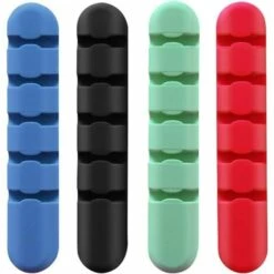 HKLFFJA Pinces à Câble Organisateur De Gestion Des Câbles Clips Câbles Adhésifs Organiseur Et Gestion Maintient Et Cache-câbles De Bureau Pour Câble De Charge, Cordon D'alimentation, Câble USB 4 Pièces