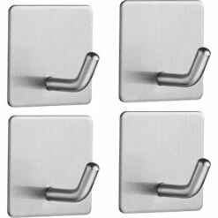 CHANCEY 4 Pieces Crochets Adhésif Crochet Mural Acier Inoxydable Porte Serviettes Pour Cuisine Salle De Anti-rouille Et étanche Porte Serviette Avec Adhésif, Famille Cuisine De Salle De Bain,Bureau,SEMAket