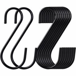 CHANCEY Lot De 10 Crochets En S En Acier Inoxydable Crochet En Forme De S Crochets En Métal Crochets Pour Cuisine Salle De Bain Chambre à Coucher, (Noir) (Black),SEMAket