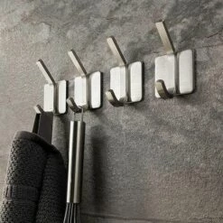 SINCèREETALI Crochet Mural Auto Adhésif Home Crochets De Cuisine Porte Mural Porte-Serviette Porte-vêtements Robe Vêtements Crochets En Acier Inoxydable Salle De Bain D'adhésif Adhésif -Treuil, cric, palan et accessoires Soldes Boutique 63819670 4