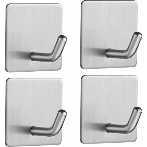 SINCèREETALI Crochet Adhésif 4 Pièces Crochet Mural En Acier Inoxydable Sans Perçage Porte-Serviette Avec Ruban Adhésif Salle De Bains Salon Et Cuisine Crochets Argent Mat 1 SINCèREETALI Crochet Adhésif 4 Pièces Crochet Mural En Acier Inoxydable Sans Perçage Porte-Serviette Avec Ruban Adhésif Salle De Bains Salon Et Cuisine Crochets Argent Mat