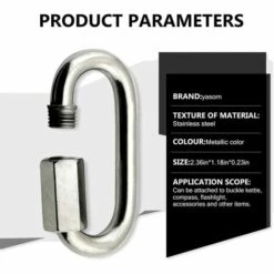 MEZHENG M6 Maillon Rapide En Acier Inoxydable D Forme Mousqueton Maillons De Chaîne 5pcs -Treuil, cric, palan et accessoires Soldes Boutique 63894837 5