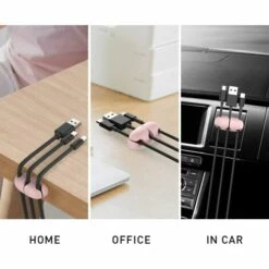 EAUDACè Lot De 6 Supports De Câbles Adhésifs Solides Pour Organiser Les Câbles USB à La Maison, Au Bureau Et Dans La Voiture (rose) -Treuil, cric, palan et accessoires Soldes Boutique 63923502 5