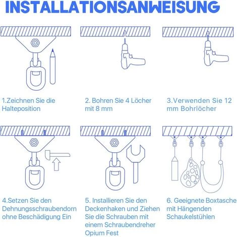 RHAFAYRE Lourds Crochet De Plafond Avec SUS304 Acier Inoxydable 450KG Capacité 360 ° Rotation, Plafond Ensembles Bois Béton Pour Hamac Crochets à Suspendre Kit Avec Mousqueton Et Vis 4 RHAFAYRE Lourds Crochet De Plafond Avec SUS304 Acier Inoxydable 450KG Capacité 360 ° Rotation, Plafond Ensembles Bois Béton Pour Hamac Crochets à Suspendre Kit Avec Mousqueton Et Vis – Image 4
