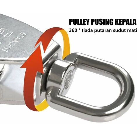 AOUGO Poulie Simple Robuste M50 Rouleau De Poulie En Acier Inoxydable Pivotant à 360 Degrés Poulie De Câble Bloc De Poulie Rouleau De Poulie Heavy Duty Pour Cordes Bear-Loading Jusqu'à 400 Kg 3 AOUGO Poulie Simple Robuste M50 Rouleau De Poulie En Acier Inoxydable Pivotant à 360 Degrés Poulie De Câble Bloc De Poulie Rouleau De Poulie Heavy Duty Pour Cordes Bear-Loading Jusqu'à 400 Kg – Image 3