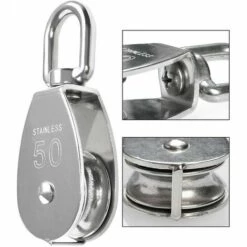 AOUGO Poulie Simple Robuste M50 Rouleau De Poulie En Acier Inoxydable Pivotant à 360 Degrés Poulie De Câble Bloc De Poulie Rouleau De Poulie Heavy Duty Pour Cordes Bear-Loading Jusqu'à 400 Kg 8 AOUGO Poulie Simple Robuste M50 Rouleau De Poulie En Acier Inoxydable Pivotant à 360 Degrés Poulie De Câble Bloc De Poulie Rouleau De Poulie Heavy Duty Pour Cordes Bear-Loading Jusqu'à 400 Kg -Treuil, cric, palan et accessoires Soldes Boutique 63947525 4