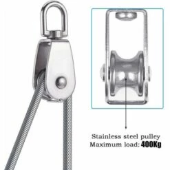 AOUGO Poulie Simple Robuste M50 Rouleau De Poulie En Acier Inoxydable Pivotant à 360 Degrés Poulie De Câble Bloc De Poulie Rouleau De Poulie Heavy Duty Pour Cordes Bear-Loading Jusqu'à 400 Kg 9 AOUGO Poulie Simple Robuste M50 Rouleau De Poulie En Acier Inoxydable Pivotant à 360 Degrés Poulie De Câble Bloc De Poulie Rouleau De Poulie Heavy Duty Pour Cordes Bear-Loading Jusqu'à 400 Kg -Treuil, cric, palan et accessoires Soldes Boutique 63947525 5