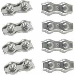 TINOR M3 Duplex Clips Serre-câbles En Acier Inoxydable 304 Pinces Duplex Pour Filin Pour Cordes à Linge En Câble Métallique Voiles De Soleil Suspendues Patio Fixe 8 Pièces