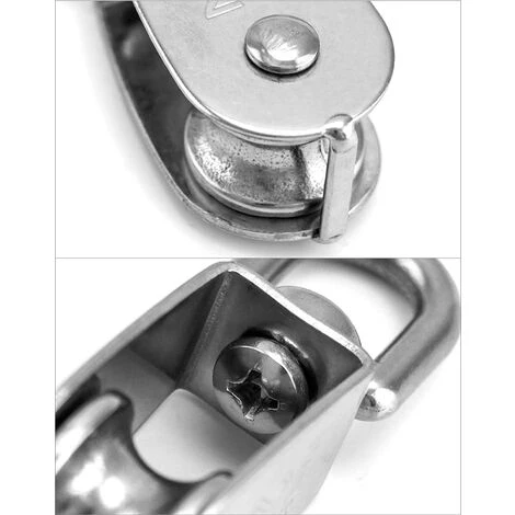 DENUOTOP 2 Pcs Poulie De Levage M25 Poulie Simple En Acier Inoxydable 304 Pour Pour Câble Diamètre 11mm Pivotant à 360°Charge 150kg 4 DENUOTOP 2 Pcs Poulie De Levage M25 Poulie Simple En Acier Inoxydable 304 Pour Pour Câble Diamètre 11mm Pivotant à 360°Charge 150kg – Image 4