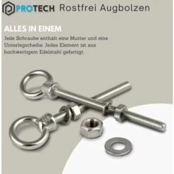 GALOZZOIT Boulon à œil Avec Filetage Métrique En Acier Inoxydable A4 V4A Acier Inoxydable M10x100（2pcs） -Treuil, cric, palan et accessoires Soldes Boutique 64079208 3