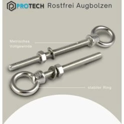 GALOZZOIT Boulon à œil Avec Filetage Métrique En Acier Inoxydable A4 V4A Acier Inoxydable M10x100（2pcs） -Treuil, cric, palan et accessoires Soldes Boutique 64079208 4