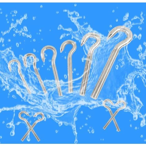 GALOZZOIT M10 304 Vis à Anneau En Acier Inoxydable Avec Vis à Tête Ronde Crochet à Vis à Tête Ronde 5pcs 2 GALOZZOIT M10 304 Vis à Anneau En Acier Inoxydable Avec Vis à Tête Ronde Crochet à Vis à Tête Ronde 5pcs – Image 2