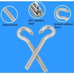 GALOZZOIT M10 304 Vis à Anneau En Acier Inoxydable Avec Vis à Tête Ronde Crochet à Vis à Tête Ronde 5pcs 8 GALOZZOIT M10 304 Vis à Anneau En Acier Inoxydable Avec Vis à Tête Ronde Crochet à Vis à Tête Ronde 5pcs -Treuil, cric, palan et accessoires Soldes Boutique 64079235 4