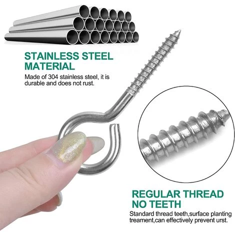 GALOZZOIT 12 Pcs M6*80mm Crochets à Oeil Vis Avec Tubes D'expansion, Crochets Piton à Visser En Acier Inoxydable, Boulon à œil Oeillets à Vis, Auto Taraudeuse Anneau Vis Pour Suspension Intérieure Extérieure Style A 3 GALOZZOIT 12 Pcs M6*80mm Crochets à Oeil Vis Avec Tubes D'expansion, Crochets Piton à Visser En Acier Inoxydable, Boulon à œil Oeillets à Vis, Auto Taraudeuse Anneau Vis Pour Suspension Intérieure Extérieure Style A – Image 3