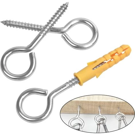 GALOZZOIT 12 Pcs M6*80mm Crochets à Oeil Vis Avec Tubes D'expansion, Crochets Piton à Visser En Acier Inoxydable, Boulon à œil Oeillets à Vis, Auto Taraudeuse Anneau Vis Pour Suspension Intérieure Extérieure Style A 4 GALOZZOIT 12 Pcs M6*80mm Crochets à Oeil Vis Avec Tubes D'expansion, Crochets Piton à Visser En Acier Inoxydable, Boulon à œil Oeillets à Vis, Auto Taraudeuse Anneau Vis Pour Suspension Intérieure Extérieure Style A – Image 4