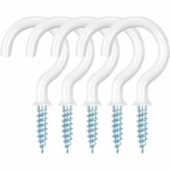 GALOZZOIT Lot De 50 Crochets à Vis Multi-usages 1-1/4" Avec œillets Anti-rouille, Haute Résistance à La Traction, Crochet Pour Suspendre Ornements, Clés, Lumières De Jardin, Etc