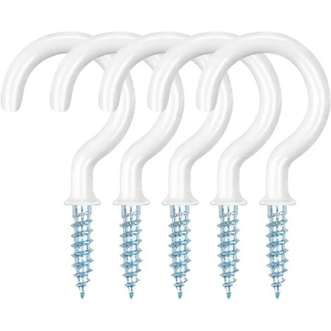 GALOZZOIT Lot De 50 Crochets à Vis Multi-usages 1-1/4" Avec œillets Anti-rouille, Haute Résistance à La Traction, Crochet Pour Suspendre Ornements, Clés, Lumières De Jardin, Etc 1 GALOZZOIT Lot De 50 Crochets à Vis Multi-usages 1-1/4" Avec œillets Anti-rouille, Haute Résistance à La Traction, Crochet Pour Suspendre Ornements, Clés, Lumières De Jardin, Etc