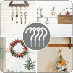 GALOZZOIT Lot De 50 Crochets à Vis Multi-usages 1-1/4" Avec œillets Anti-rouille, Haute Résistance à La Traction, Crochet Pour Suspendre Ornements, Clés, Lumières De Jardin, Etc 8 GALOZZOIT Lot De 50 Crochets à Vis Multi-usages 1-1/4" Avec œillets Anti-rouille, Haute Résistance à La Traction, Crochet Pour Suspendre Ornements, Clés, Lumières De Jardin, Etc -Treuil, cric, palan et accessoires Soldes Boutique 64108509 4