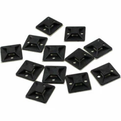 ARC-EN-CIéL 100 Pièces Embases Adhesive Pour Attache De Cable, 20mm X 20 Mm, Noir, Serre-Câbles Auto Adhésif, Support De Serre Câble Plastique, Embase Pour Collier De Serrage,-Arcenciél