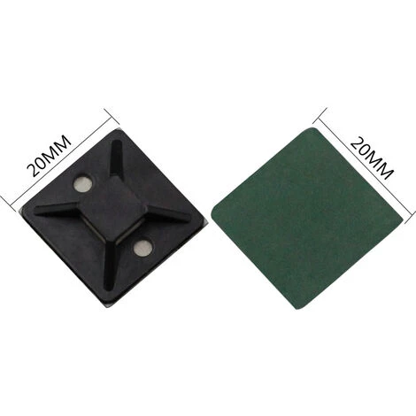 ARC-EN-CIéL 100 Pièces Embases Adhesive Pour Attache De Cable, 20mm X 20 Mm, Noir, Serre-Câbles Auto Adhésif, Support De Serre Câble Plastique, Embase Pour Collier De Serrage,-Arcenciél 2 ARC-EN-CIéL 100 Pièces Embases Adhesive Pour Attache De Cable, 20mm X 20 Mm, Noir, Serre-Câbles Auto Adhésif, Support De Serre Câble Plastique, Embase Pour Collier De Serrage,-Arcenciél – Image 2