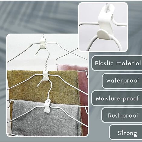 ARC-EN-CIéL 30 Pièces Crochets De Connecteur De Cintre De Vêtements Connecteurs De Cintre Peu Encombrants Clips De Suspension Fermés Clips D'Extension De Cintre Blancs Avec Sac En Tissu à Cordon,Arcenciél 2 ARC-EN-CIéL 30 Pièces Crochets De Connecteur De Cintre De Vêtements Connecteurs De Cintre Peu Encombrants Clips De Suspension Fermés Clips D'Extension De Cintre Blancs Avec Sac En Tissu à Cordon,Arcenciél – Image 2