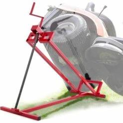 RELAX4LIFE Cric Lève Tondeuse Quad Tracteur Jusqu'à 400KG, Hauteur De Levage 11,5 à 77CM, Gain De Place, Matériau En Acier Pulvérisé