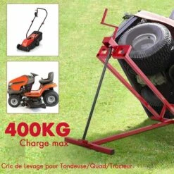 RELAX4LIFE Cric Lève Tondeuse Quad Tracteur Jusqu'à 400KG, Hauteur De Levage 11,5 à 77CM, Gain De Place, Matériau En Acier Pulvérisé -Treuil, cric, palan et accessoires Soldes Boutique 64129592 3