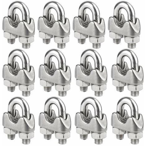 CARILLONSàVENT Attaches Pour Câbles Métalliques M3, Serre-câbles étrie, U Boulon Clip De Câble En Acier Inoxydable De 3mm De Diamètre, Lot De 12 Carivent 1 CARILLONSàVENT Attaches Pour Câbles Métalliques M3, Serre-câbles étrie, U Boulon Clip De Câble En Acier Inoxydable De 3mm De Diamètre, Lot De 12 Carivent