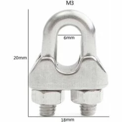 CARILLONSàVENT Attaches Pour Câbles Métalliques M3, Serre-câbles étrie, U Boulon Clip De Câble En Acier Inoxydable De 3mm De Diamètre, Lot De 12 Carivent 7 CARILLONSàVENT Attaches Pour Câbles Métalliques M3, Serre-câbles étrie, U Boulon Clip De Câble En Acier Inoxydable De 3mm De Diamètre, Lot De 12 Carivent -Treuil, cric, palan et accessoires Soldes Boutique 64140977 3
