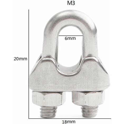 CARILLONSàVENT Attaches Pour Câbles Métalliques M3, Serre-câbles étrie, U Boulon Clip De Câble En Acier Inoxydable De 3mm De Diamètre, Lot De 12 Carivent 3 CARILLONSàVENT Attaches Pour Câbles Métalliques M3, Serre-câbles étrie, U Boulon Clip De Câble En Acier Inoxydable De 3mm De Diamètre, Lot De 12 Carivent – Image 3