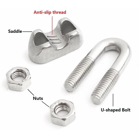 CARILLONSàVENT Attaches Pour Câbles Métalliques M3, Serre-câbles étrie, U Boulon Clip De Câble En Acier Inoxydable De 3mm De Diamètre, Lot De 12 Carivent 4 CARILLONSàVENT Attaches Pour Câbles Métalliques M3, Serre-câbles étrie, U Boulon Clip De Câble En Acier Inoxydable De 3mm De Diamètre, Lot De 12 Carivent – Image 4