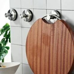 MEZHENG Crochet Ventouse -pack De 2 Crochet Porte Serviette à Ventouse Accroche Torchon En Inox Barre Crochet Cuisine Ventouse Pour Cuisine Et Salle De Bain, Douche, Manteaux Etc -Treuil, cric, palan et accessoires Soldes Boutique 64159176 4