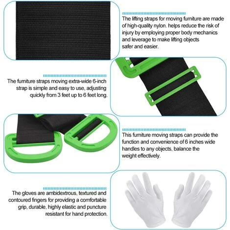 MEZHENG Lot De 2 Sangles De Transport Robustes Sangles De Transport De Meubles Charge 600 Livres Sangles Mobiles Avec Poignées Sangles De Levage Réglables Pour Meubles, Boîtes, Matelas, Construction 3 MEZHENG Lot De 2 Sangles De Transport Robustes Sangles De Transport De Meubles Charge 600 Livres Sangles Mobiles Avec Poignées Sangles De Levage Réglables Pour Meubles, Boîtes, Matelas, Construction – Image 3