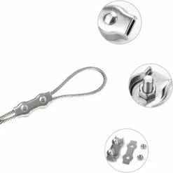 SLI-RES Serre-Câbles Duplex, 10 Pièces 304 Pinces De Câble En Acier Inoxydable M3, Double Bornes Pour Câble En Métal, Câble De Poignées Pour Des Lignes à Linge Fixes Intérieures Et Extérieures 3.4*1.5cm Argent，Lilaris -Treuil, cric, palan et accessoires Soldes Boutique 64177126 3