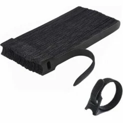 SLI-RES Attache Cable, Sangles Sangles Câble, Réutilisables Serre Cable, Organisateur Rangement Cable, Pour Attacher Les Câbles, Gaines, Fils PC, Fils Électriques Etc 12*145mm (Noir) 100 Pcs，Lilaris