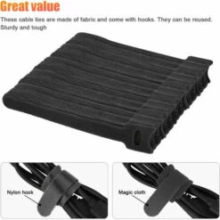 SLI-RES Attache Cable, Sangles Sangles Câble, Réutilisables Serre Cable, Organisateur Rangement Cable, Pour Attacher Les Câbles, Gaines, Fils PC, Fils Électriques Etc 12*145mm (Noir) 100 Pcs,Lilaris 7 SLI-RES Attache Cable, Sangles Sangles Câble, Réutilisables Serre Cable, Organisateur Rangement Cable, Pour Attacher Les Câbles, Gaines, Fils PC, Fils Électriques Etc 12*145mm (Noir) 100 Pcs,Lilaris -Treuil, cric, palan et accessoires Soldes Boutique 64177141 3