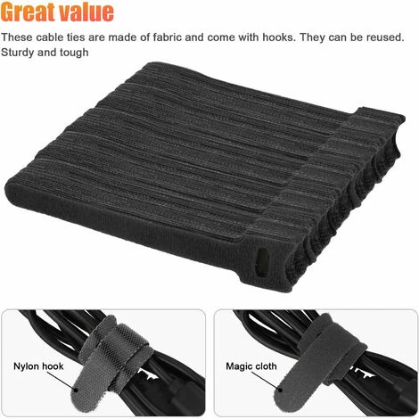 SLI-RES Attache Cable, Sangles Sangles Câble, Réutilisables Serre Cable, Organisateur Rangement Cable, Pour Attacher Les Câbles, Gaines, Fils PC, Fils Électriques Etc 12*145mm (Noir) 100 Pcs,Lilaris 3 SLI-RES Attache Cable, Sangles Sangles Câble, Réutilisables Serre Cable, Organisateur Rangement Cable, Pour Attacher Les Câbles, Gaines, Fils PC, Fils Électriques Etc 12*145mm (Noir) 100 Pcs,Lilaris – Image 3