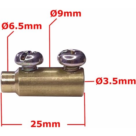 CYCLINGCOLORS 2x Serre Câble Double Vis Longueur 25mm Perçage 3,5mm Laiton Vélo Moto Tondeuse Motoculture Universel 2 CYCLINGCOLORS 2x Serre Câble Double Vis Longueur 25mm Perçage 3,5mm Laiton Vélo Moto Tondeuse Motoculture Universel – Image 2