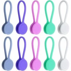 PESCE 10 Pièces Clips De Câble Magnétique Organisateur Magnétique Du Cordon Silicone Attaches Magnétiques Cordes Winders Attaches De Câble Pour La Gestion Des Câbles Casque Des Signets Des Clés