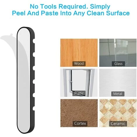 PESCE Clips Câble Cordon Organisateur Bureau, 2 Pièces (6 Fentes) Support Attache-Câble Gestion, Adhésif En Silicone Rangement Cordon Pour Fils De Chargeur/Ordinateur/Souris/Écouteur/Téléphone Etc. 5 PESCE Clips Câble Cordon Organisateur Bureau, 2 Pièces (6 Fentes) Support Attache-Câble Gestion, Adhésif En Silicone Rangement Cordon Pour Fils De Chargeur/Ordinateur/Souris/Écouteur/Téléphone Etc. – Image 5