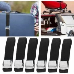 SINCèREETALI Sangles D'arrimage En Alliage Léger - Noir - Forte Capacité De Charge - Sans Crochet - Pour Attacher Et Fixer Des Boîtes, Des Cargaisons, Des Bagages -Treuil, cric, palan et accessoires Soldes Boutique 64706061 3