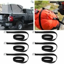 SINCèREETALI Sangles D'arrimage En Alliage Léger - Noir - Forte Capacité De Charge - Sans Crochet - Pour Attacher Et Fixer Des Boîtes, Des Cargaisons, Des Bagages -Treuil, cric, palan et accessoires Soldes Boutique 64706061 4