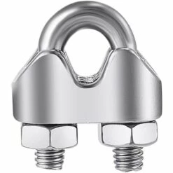LLOVE 12 Pièces Serre Cable Inox 3 Mm Galvanisé Pince à Câble Métallique Pince à Corde En Forme D'arc Câble Métallique Clips Inox Pince En Forme D'arc Serre Cable Acier Pour Fixer Les Câbles Et Les Cordes